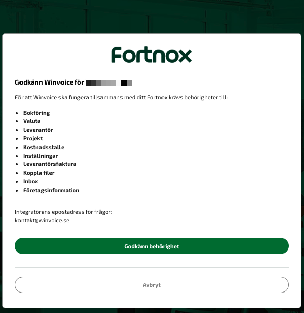 Fortnox - Opret &amp; Forbind virksomhed - Trin 7