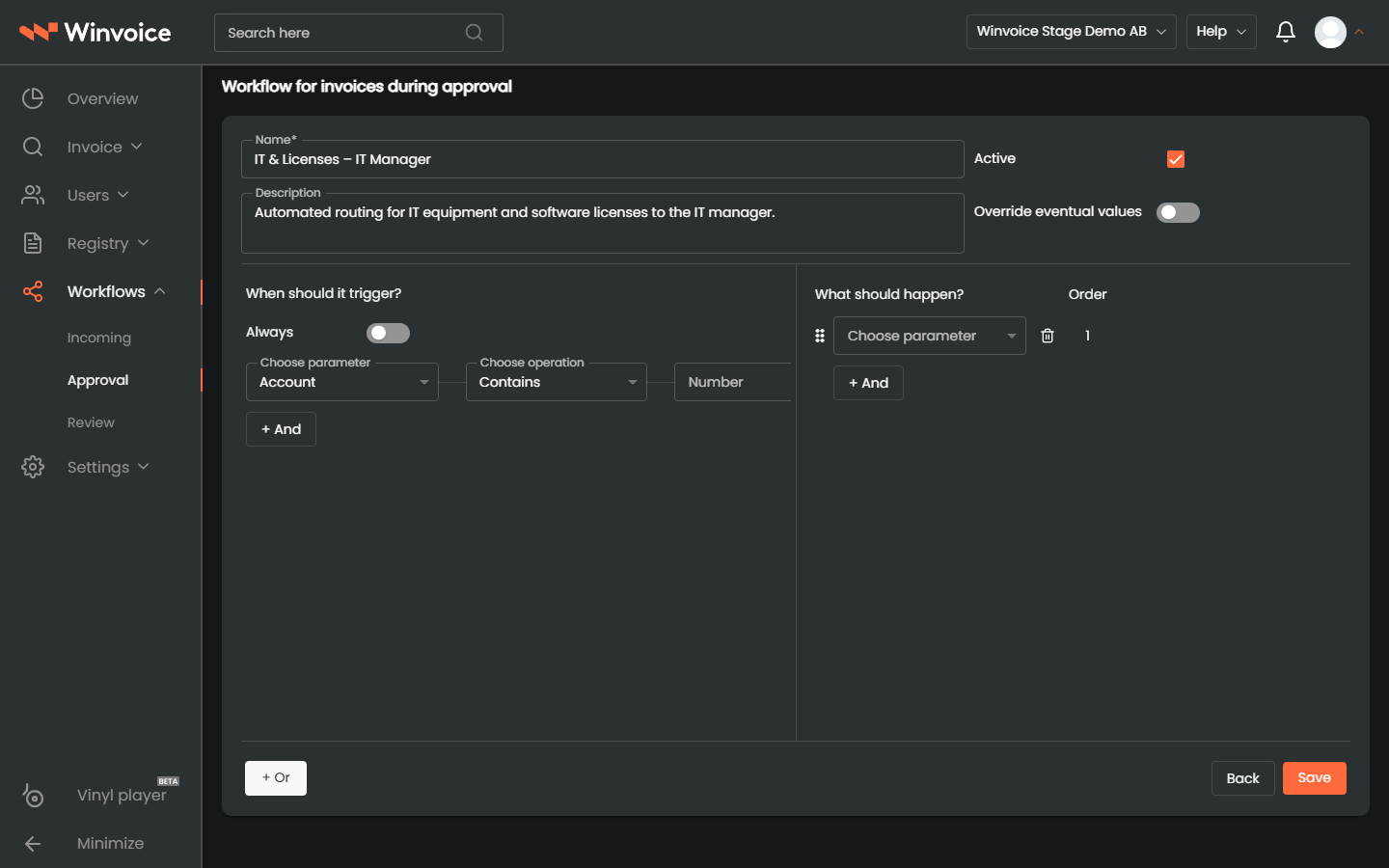 Action sequence and approval ordering