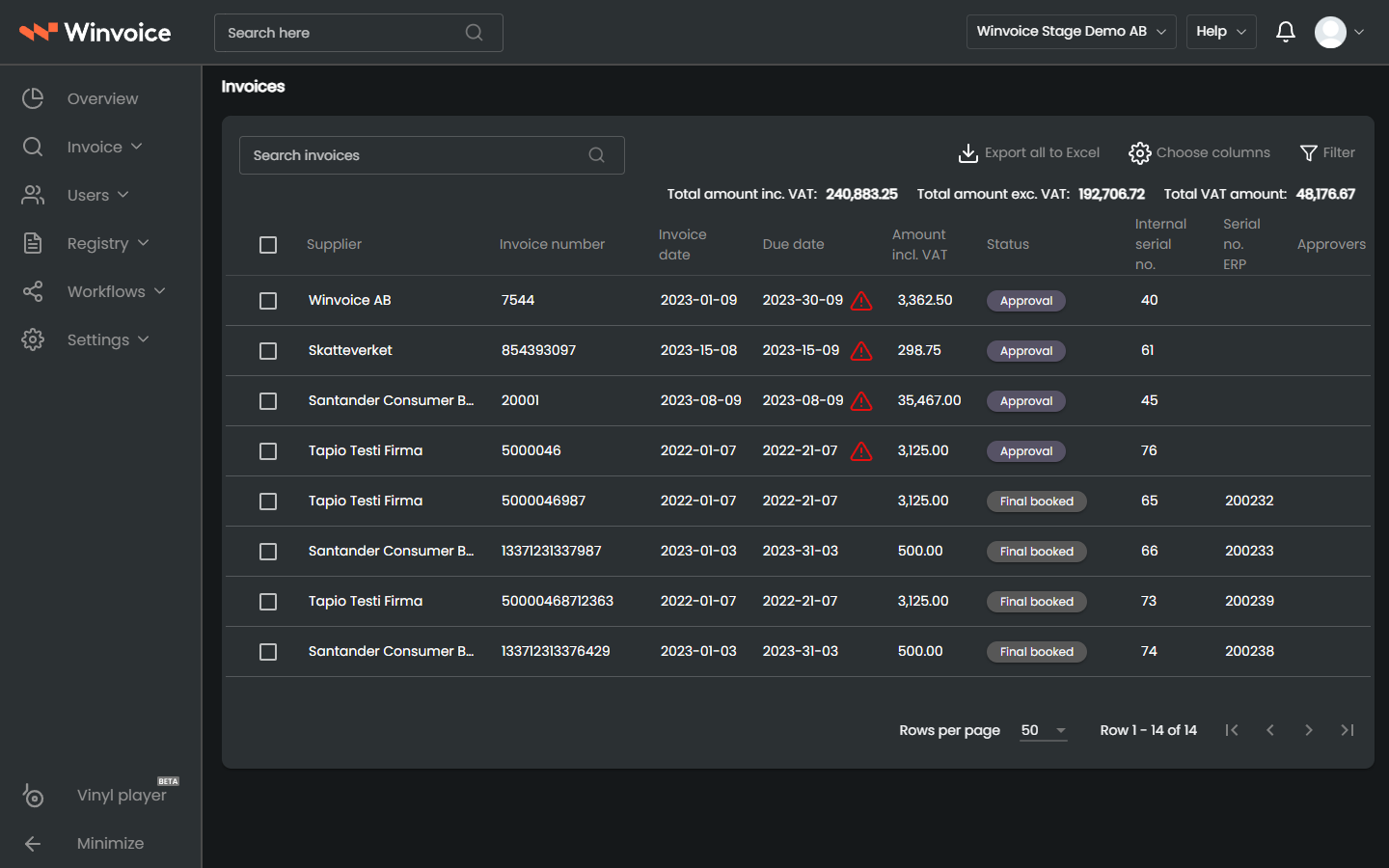 Search results with custom columns and summary